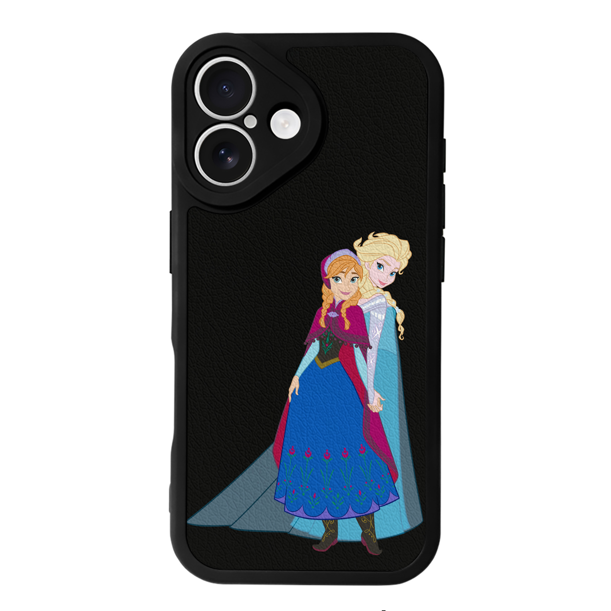 （画像用） アナと雪の女王 アンナ エルサ Frozen Anna Elsa 【iPhone 16シリーズ対応】シリコンスマホケース（レザー調） 材質：シリコン